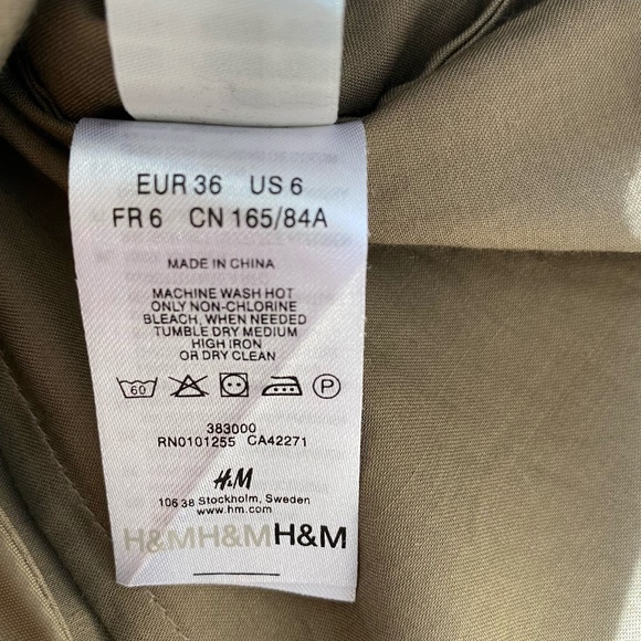 M by Madonna x H&M Brown Button Up Lightweight Summer Casual Midi Dress-Sz-6 - Picture 12 of 16